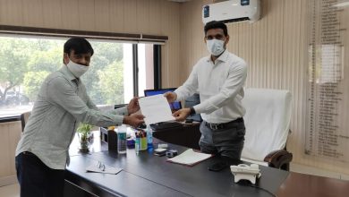 Karnal District Disaster Management K. Gupta's check for relief fund amounting to Rs. 5 lakhs