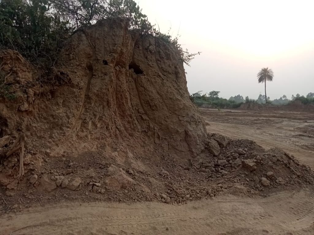 mining mafia did the mining by tearing the chest of 70 bighas of land