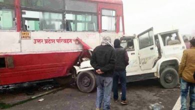 Strong face-off between roadways bus and Bolero in Gonda district
