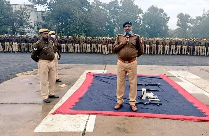 Superintendent of Police Santosh Kumar Mishra inspected