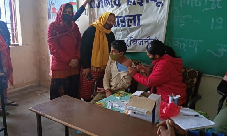 Health Department team vaccinated students in Government High School Padla