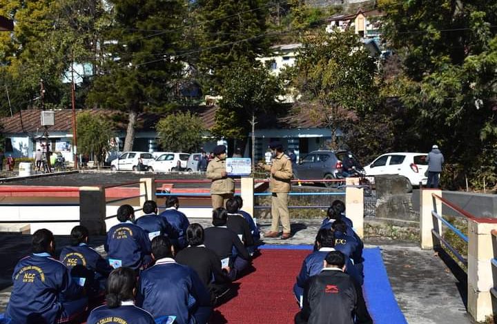 Women NCC by Chamoli District Police. Knowledge of women security cyber crimes given to cadets