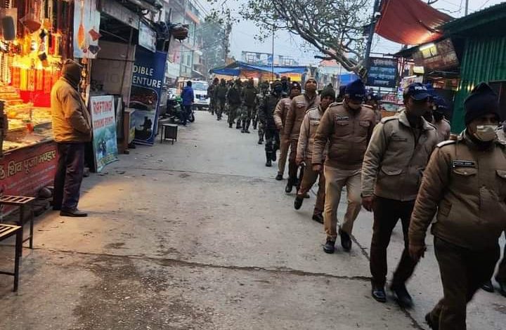 Flag march done in view of the security of upcoming assembly elections-2022