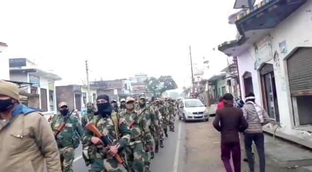 In Sayohara, the police along with the Para Military Force did a foot march