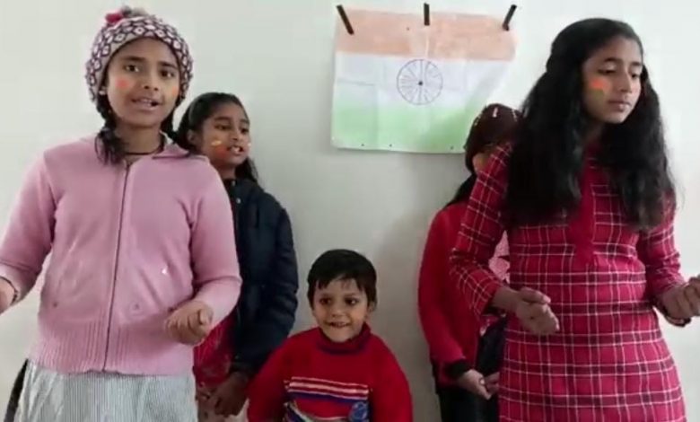 In Dhampur village Mohda, on 26th January, children celebrated by staying at home.