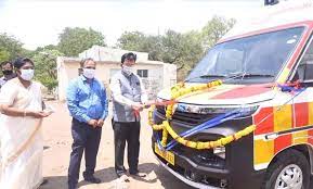 Inauguration of ambulance presented by Rukmanand Malu family to Tulsi Seva Sansthan