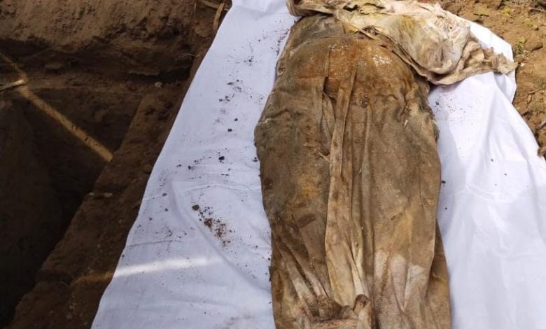 After four months on the order of the court, the dead body of the deceased woman